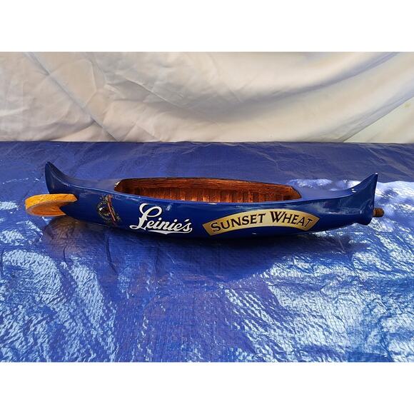 Leinenkugels Leinie's Sunset Wheat Blue Canoe Beer Tap Pull Handle 14" Tall - Picture 1 of 4